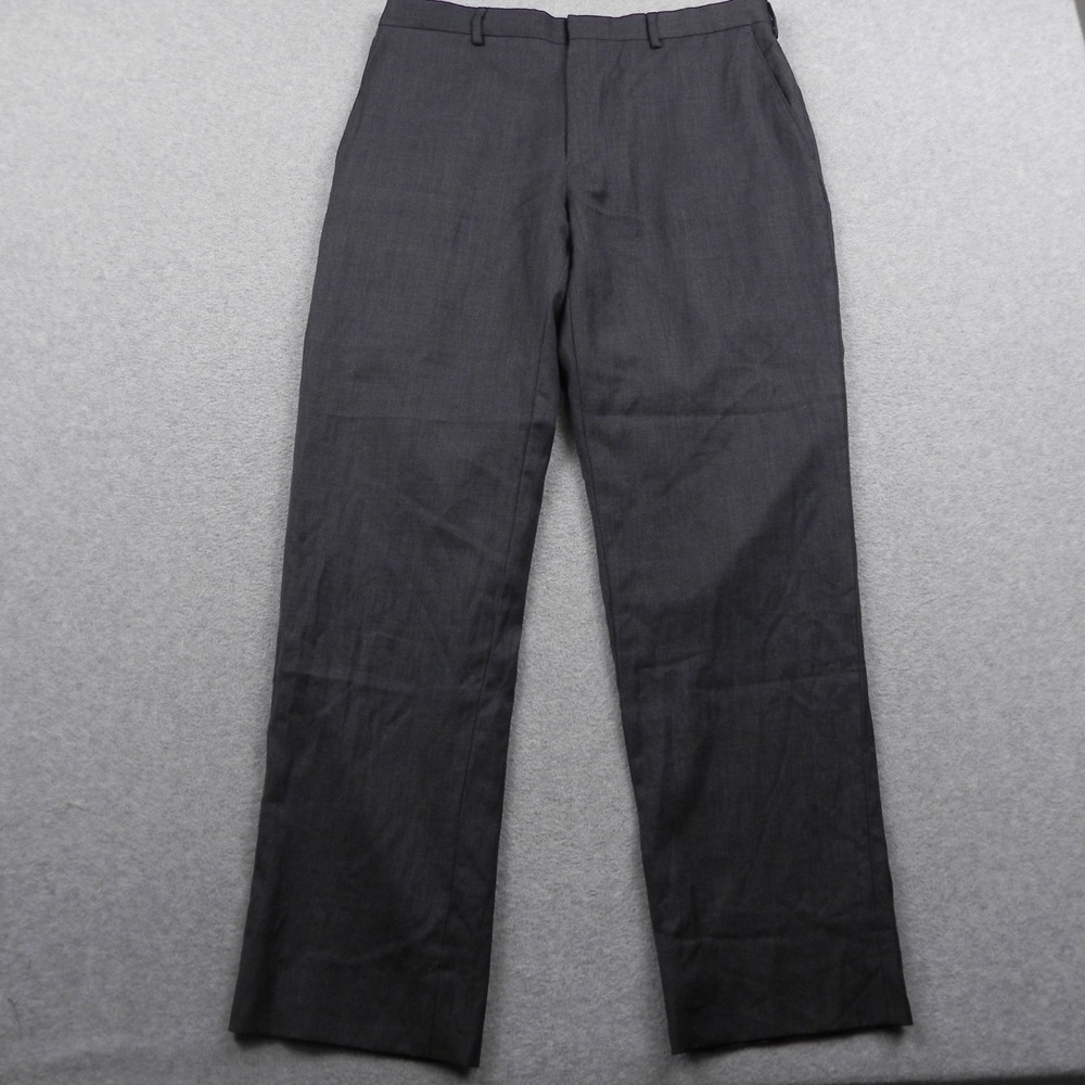 Jos. A. Bank Joseph Dress Pants Mens 33 Slim Fit Charcoal Gray 100% Wool Slacks